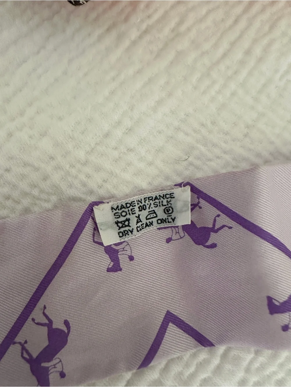 Hermes Lilac and Purple Printed Silk Twilly Scarf